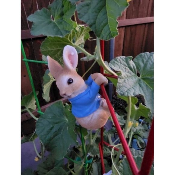 Mini Garden Statues Hanging Bunny, Indoor Outdoor Decorations Cute Rabbit - Picture 1 of 2